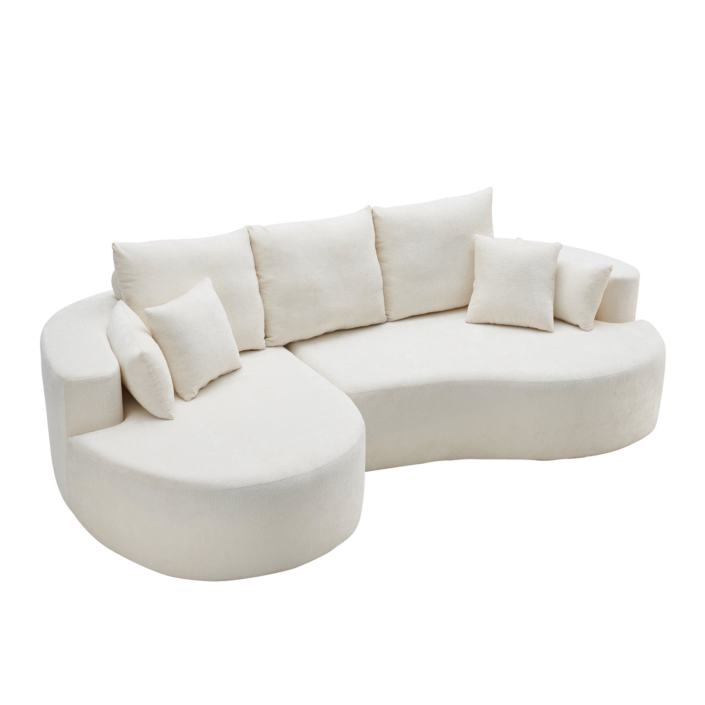 106 in. 2-Piece Fabric Cloud Curved Sectional Chenille Sofa with Chaise