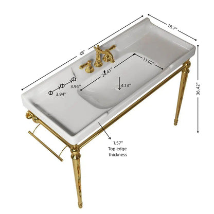VICI 48" Bathroom Console Sink, Wall-Mounted