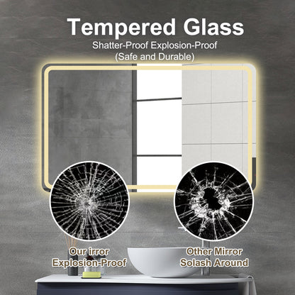 24X40 Inch LED Bathroom Mirror Vanity with Front Lights