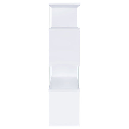 Emelle 63-inch 4-shelf Glass Panel Bookshelf White
