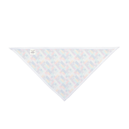 Pastel Pixel Weave in Diagonal Harmony - Pet Bandana Pet Zen