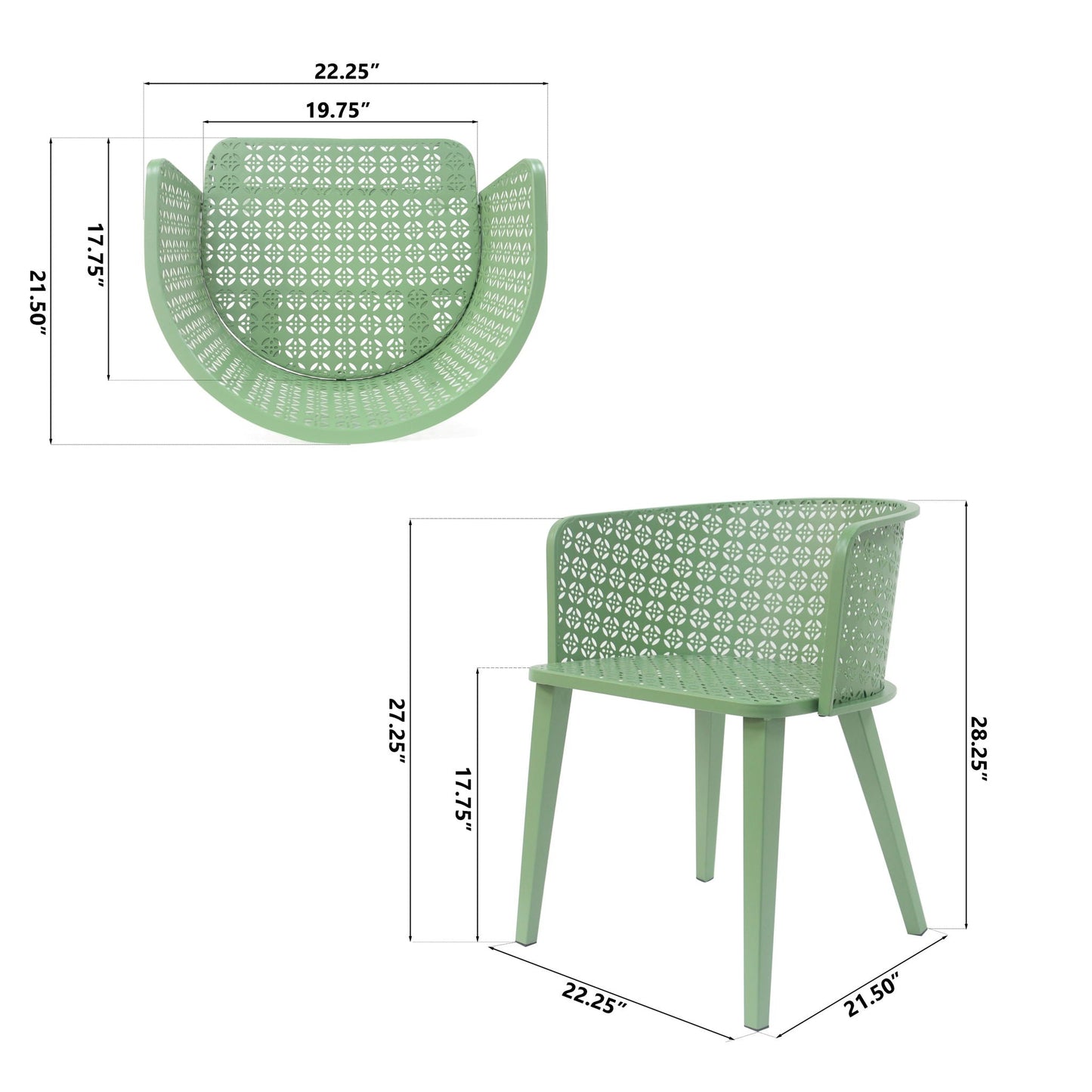 Milan Outdoor Dining Chair Set of 2