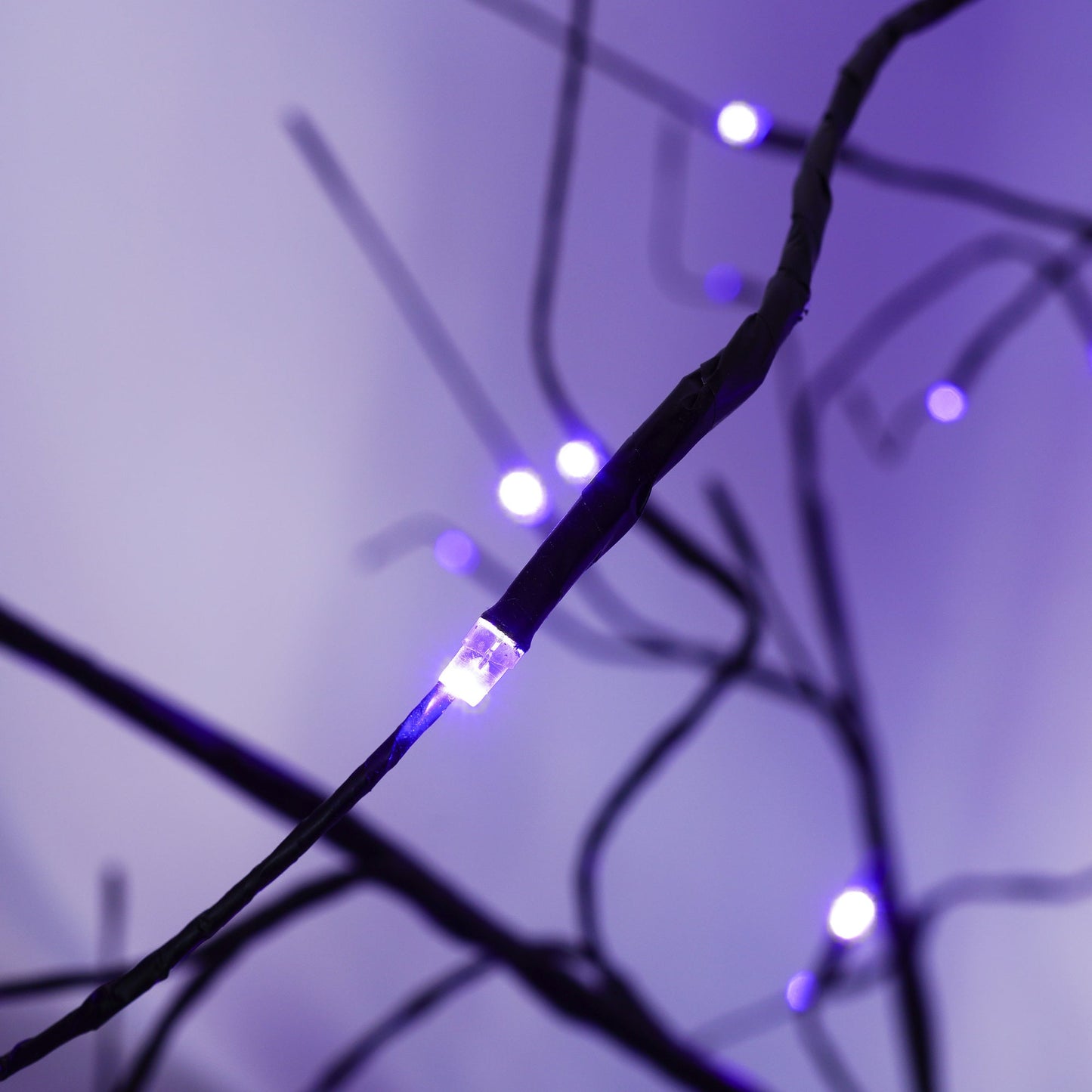 3 Pc Illuminated Halloween Tree with Purple LED Glow