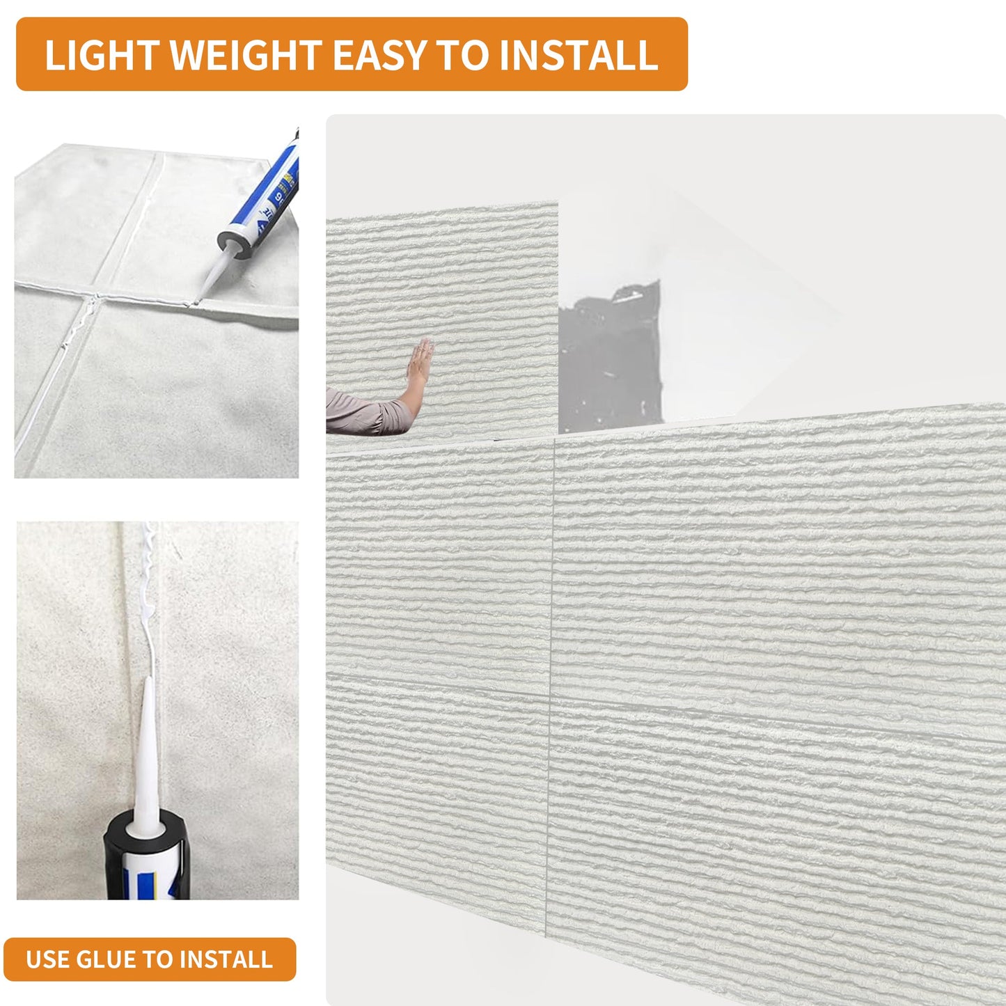 3D Faux Stone Wall Panels - 12 PCS PU Wainscoting Panel