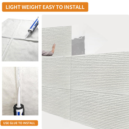 3D Faux Stone Wall Panels - 12 PCS PU Wainscoting Panel