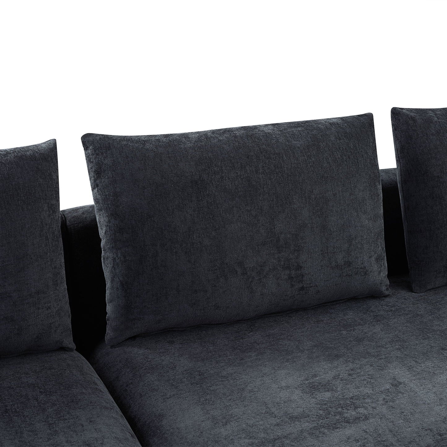 Modern L Shaped Sectional Sofa With Upholstery And Wooden Storage