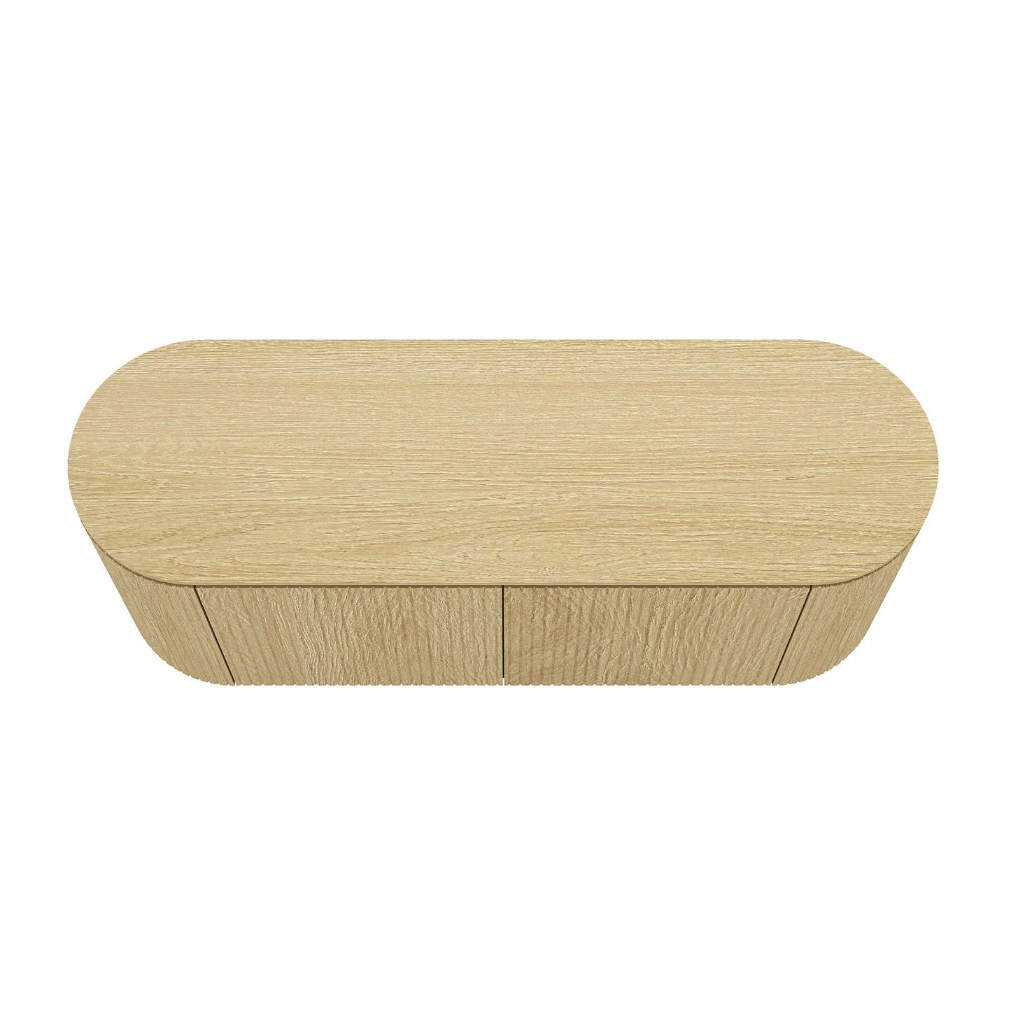 Olivia - Sideboard With 4 Adjustable Shelves With Handle Free Doors And Rounded Edges - Oak