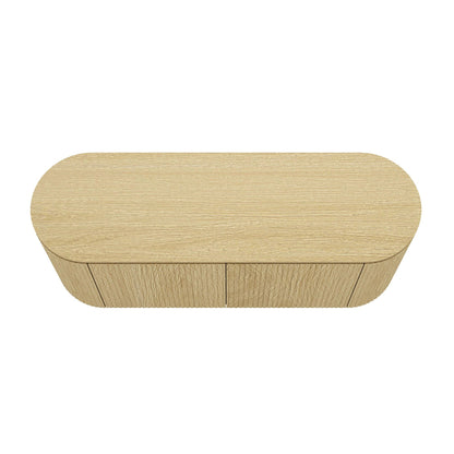 Olivia - Sideboard With 4 Adjustable Shelves With Handle Free Doors And Rounded Edges - Oak