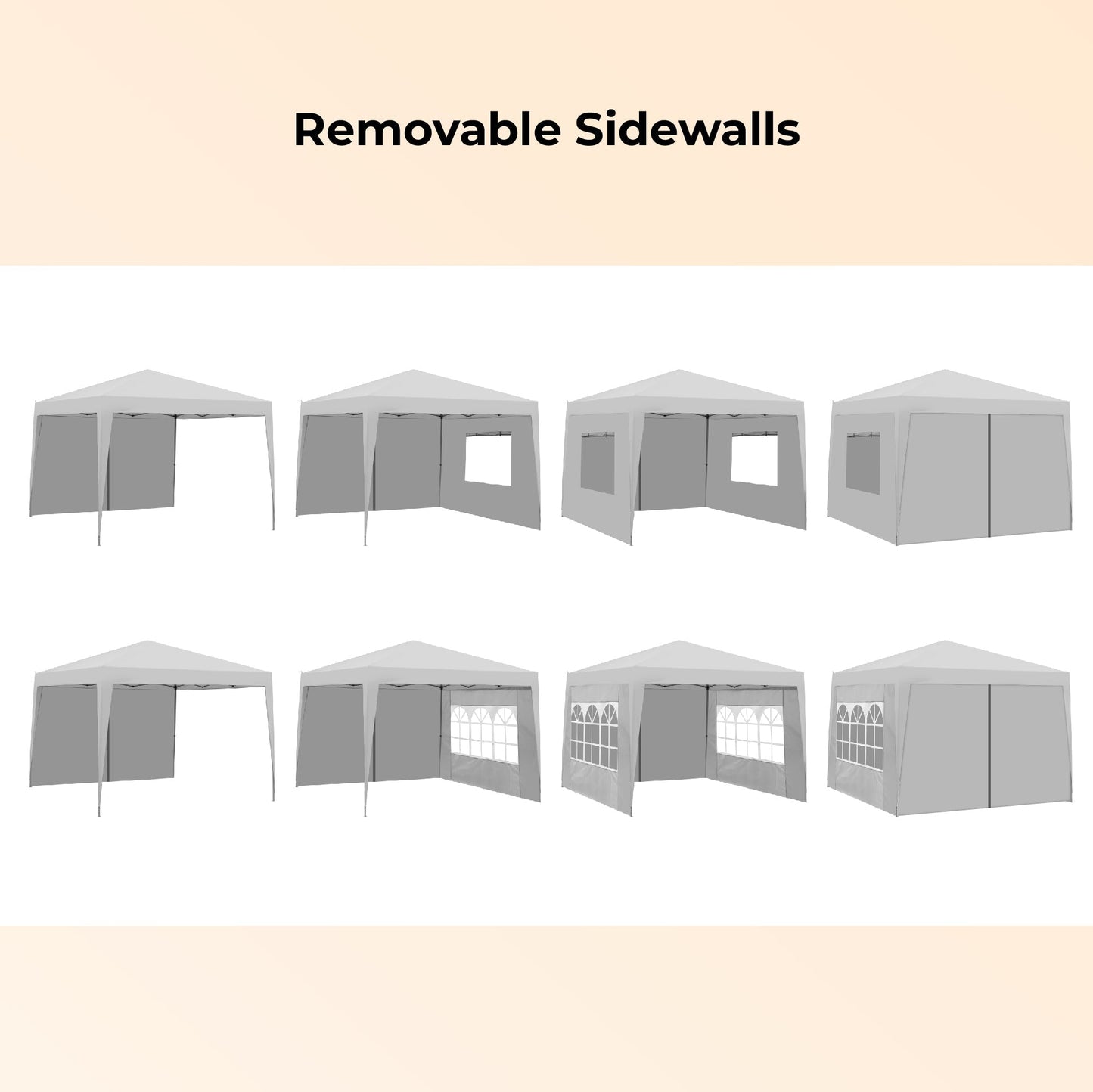 Outdoor 10x 10Ft Pop Up Gazebo Canopy Tent with Removable Sidewalls
