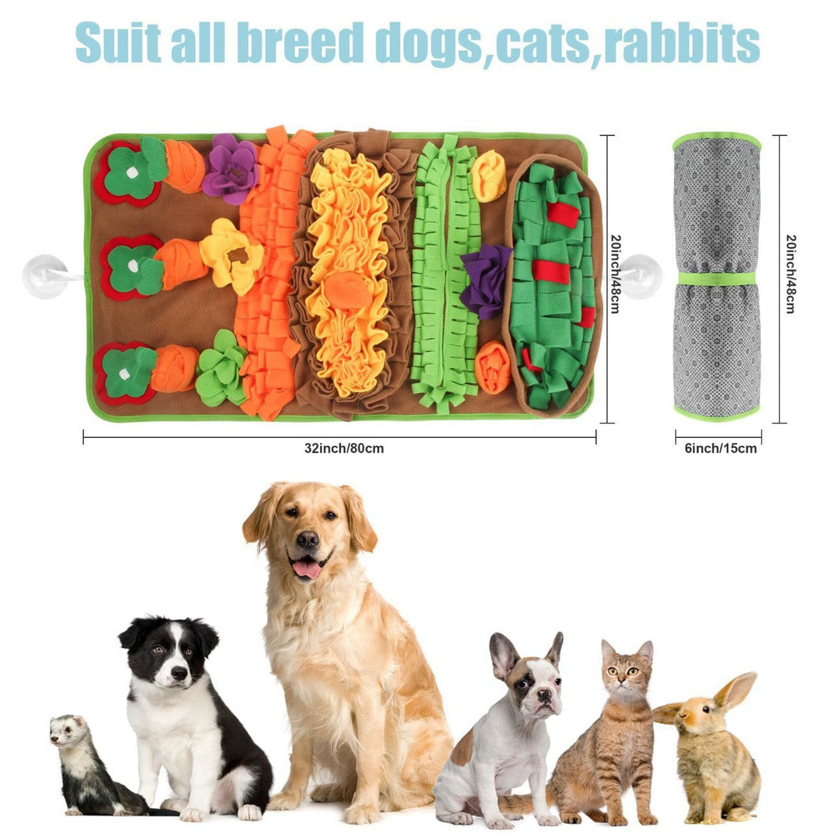 Carrot Snuffle Mat, Interactive Foraging Toy For Dogs