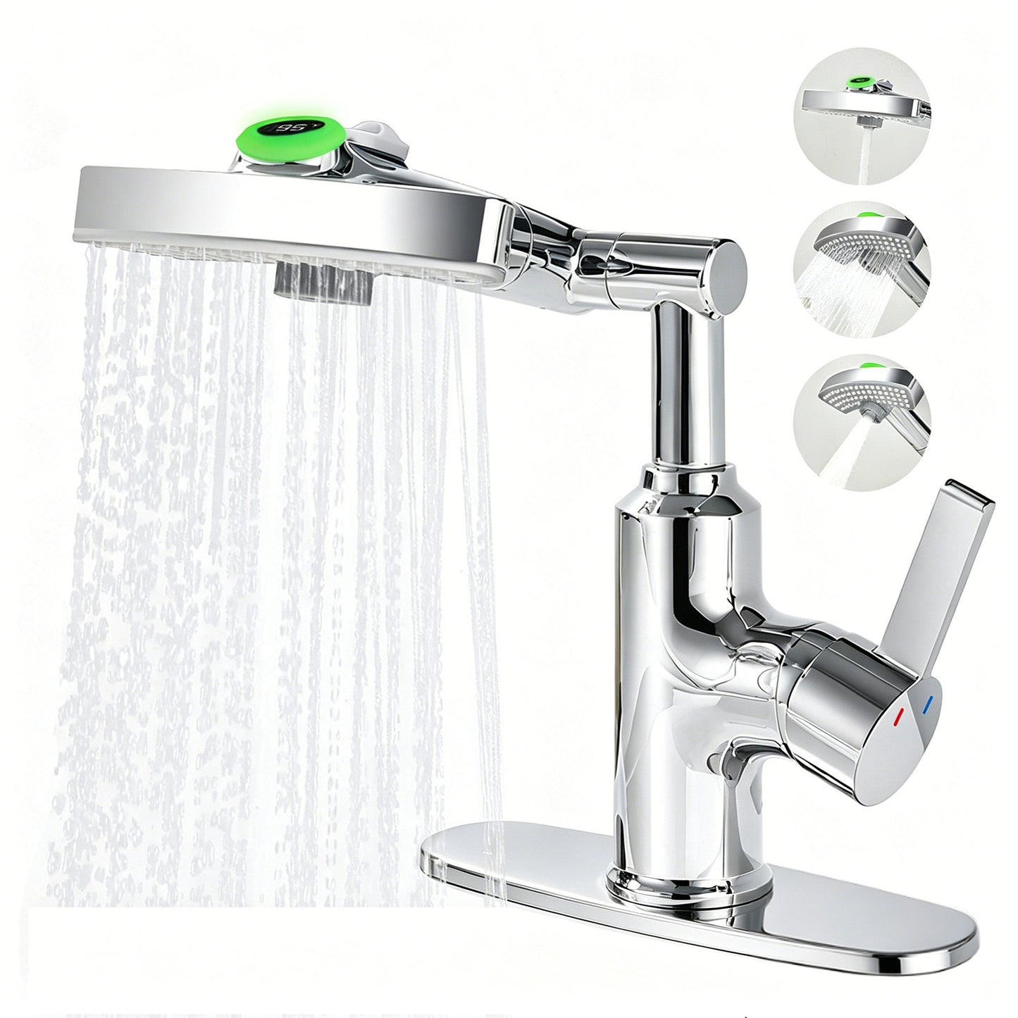 LED Temperature Display Bathroom Faucet with Digital Screen