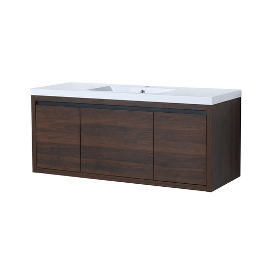 Floating Bathroom Vanity with Resin Sink and Soft-Close Doors