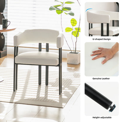 Modern Dining Upholstered Barrel Chair With Curved Back And Armrests