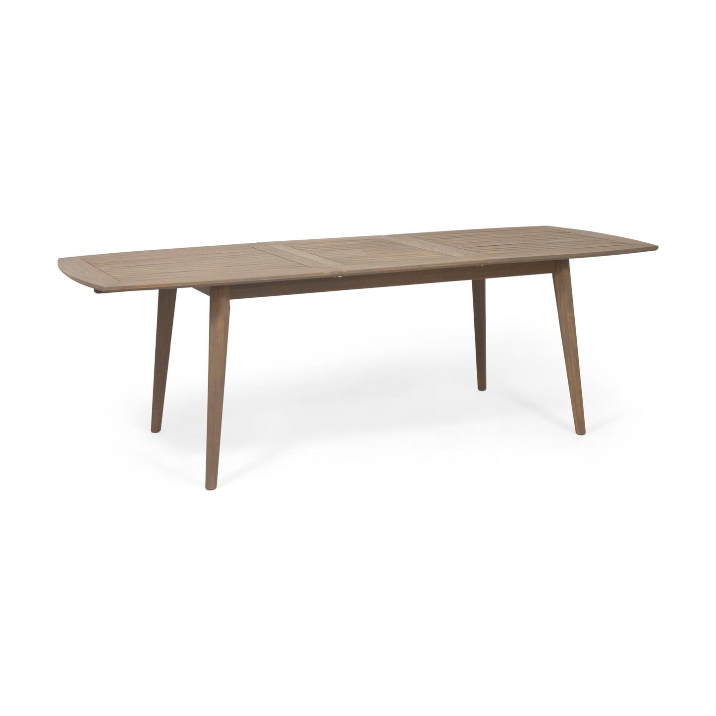 Placidity Outdoor Expandable Dining Table with Slatted Tabletop and Tapered Legs