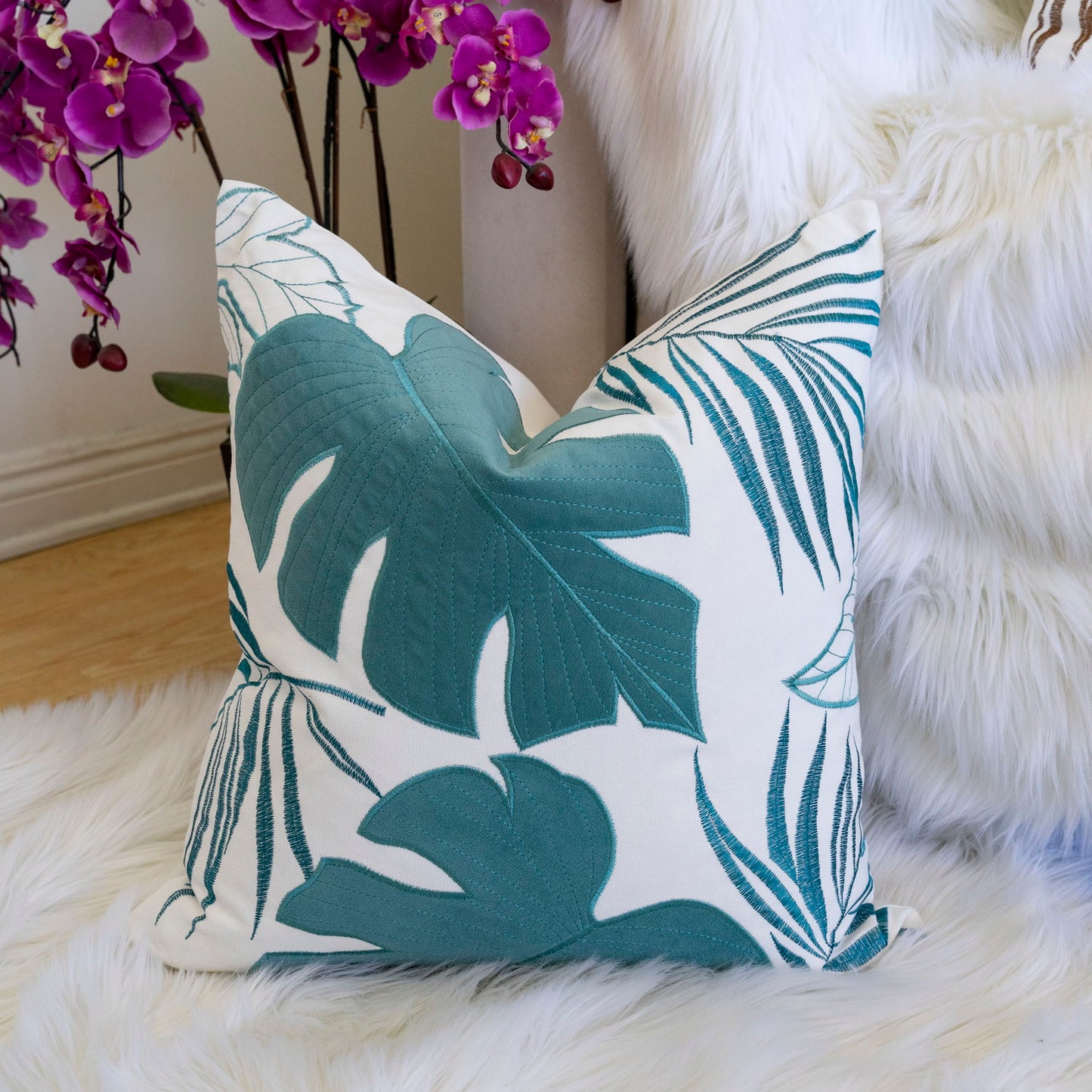 Autumn Vibes Leaf Accent Pillow
