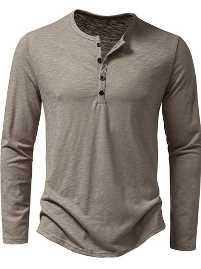 Men's Button Detail Long Sleeve T-Shirt