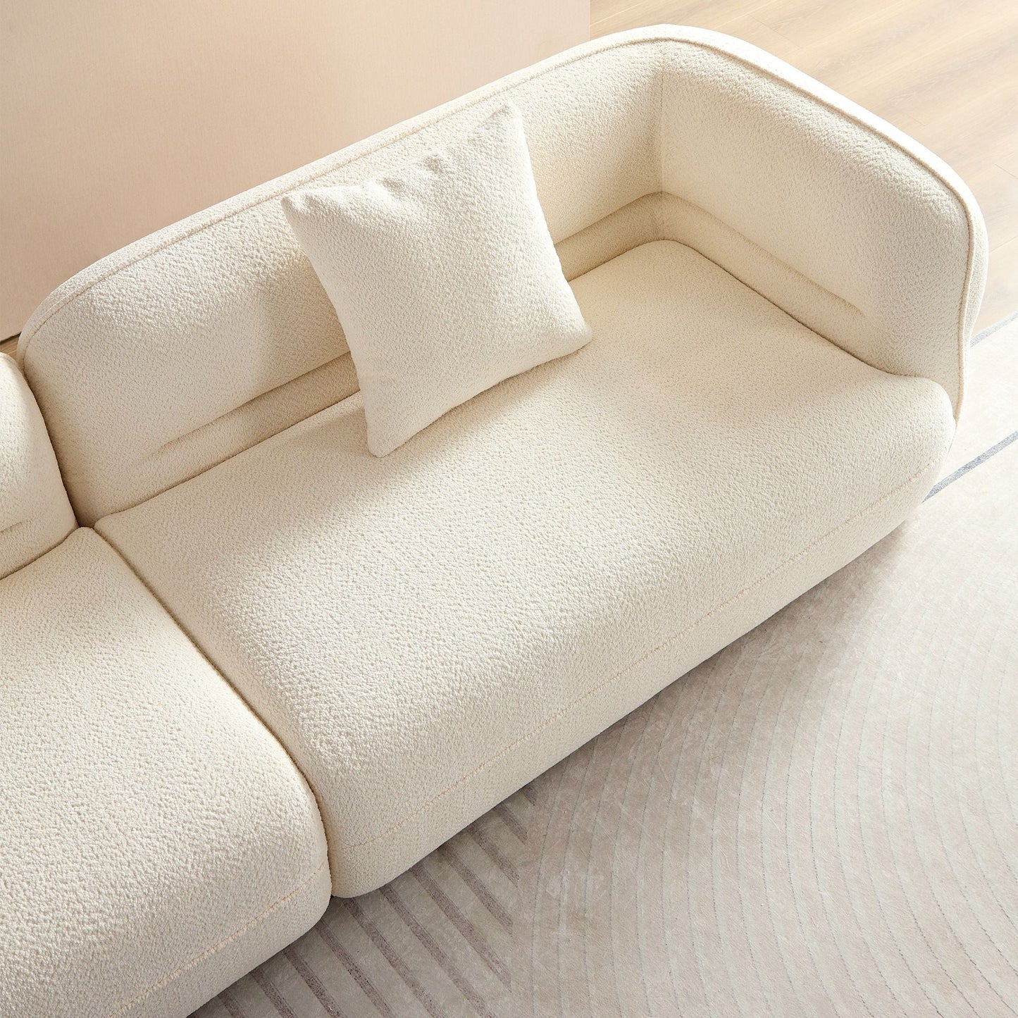 Sectional Sofa With Durable Fabric, Solid Wood Frame, And High Density Sponge Fill