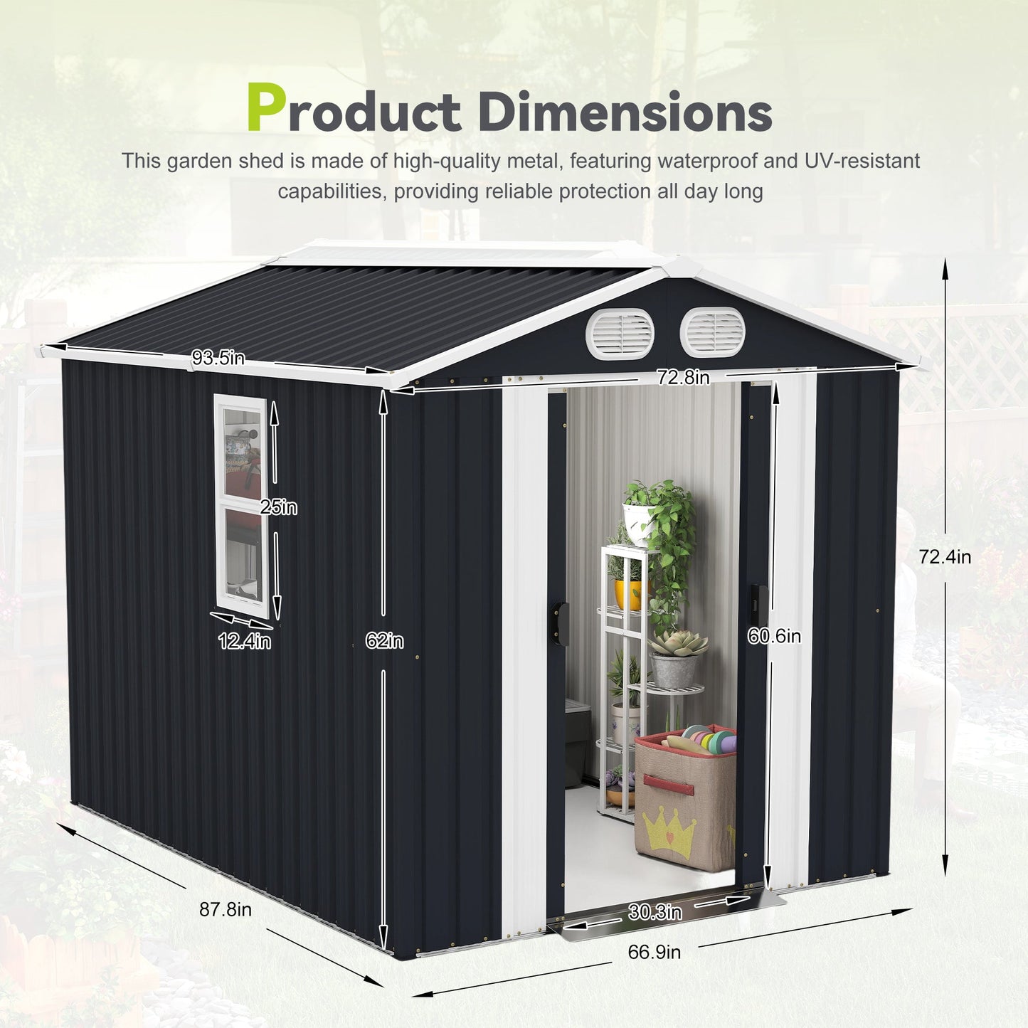 Campcraft 8x6 FT Outdoor Metal Storage Shed