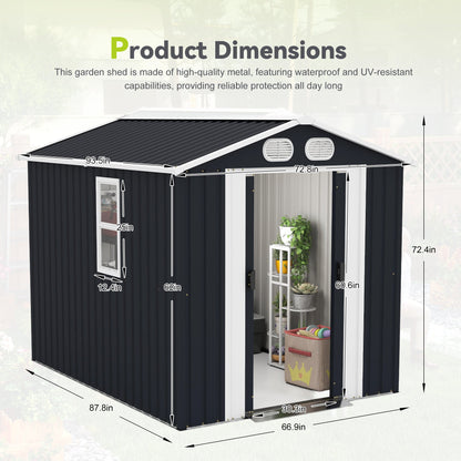Campcraft 8x6 FT Outdoor Metal Storage Shed
