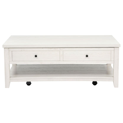 Payne 48-inch Mobile Lift Top Coffee Table Distressed White