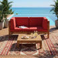 Brava X-Back 2-Seater Sectional Loveseat with Coffee Table