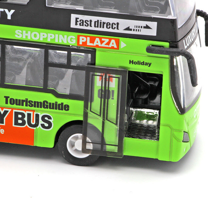Urban Double-decker  Top Bus Bus Toy Sound And Light Pull Back Children's Car