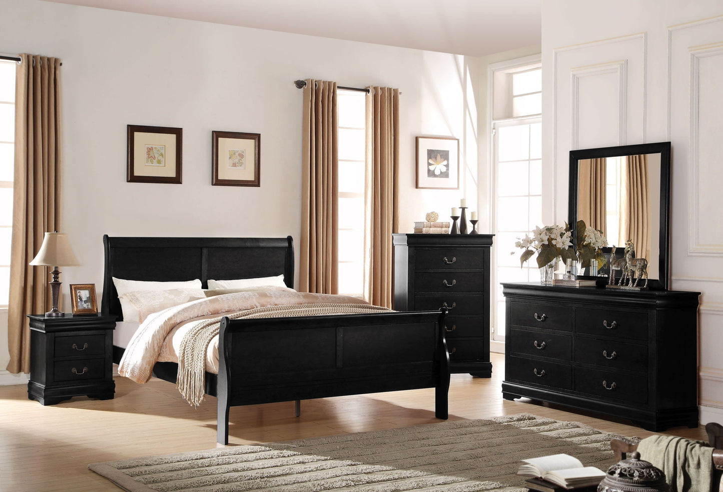 Louis Philippe Sleigh Bedroom Set