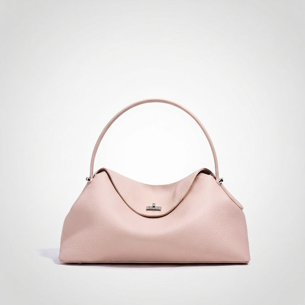 Genuine Leather Commuter Versatile Single-shoulder Women's Crossbody Bag, Simple, Large Capacity, Premium First-layer Cowhide Handbag