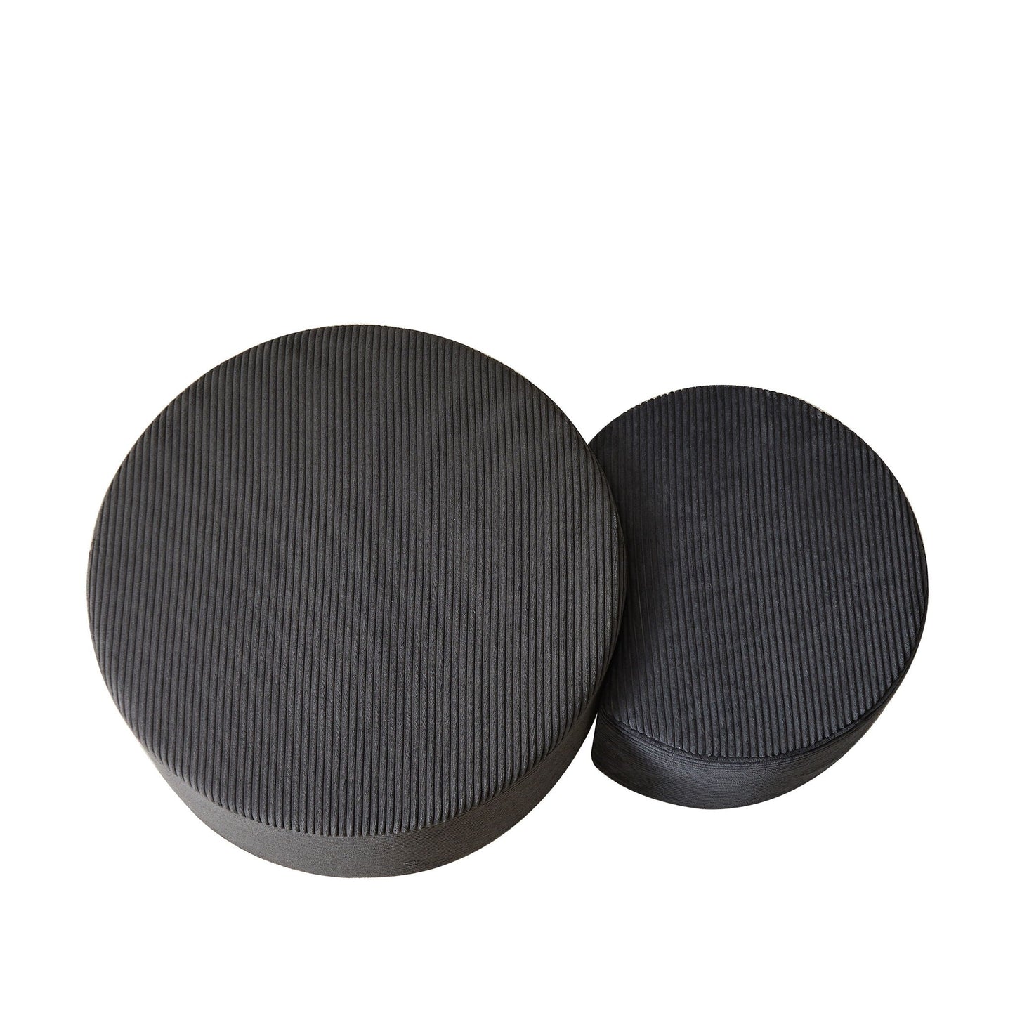 Modern Upholstered Round Coffee Table For Living Room (Set of 2)