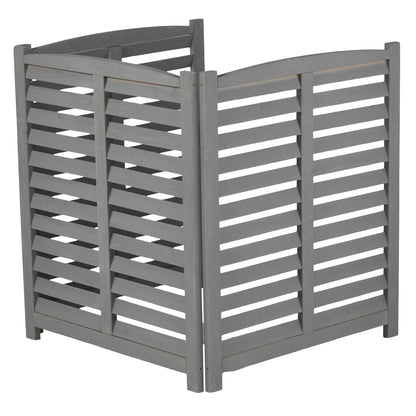 3 Panel Outdoor Wooden Air Conditioner Fence