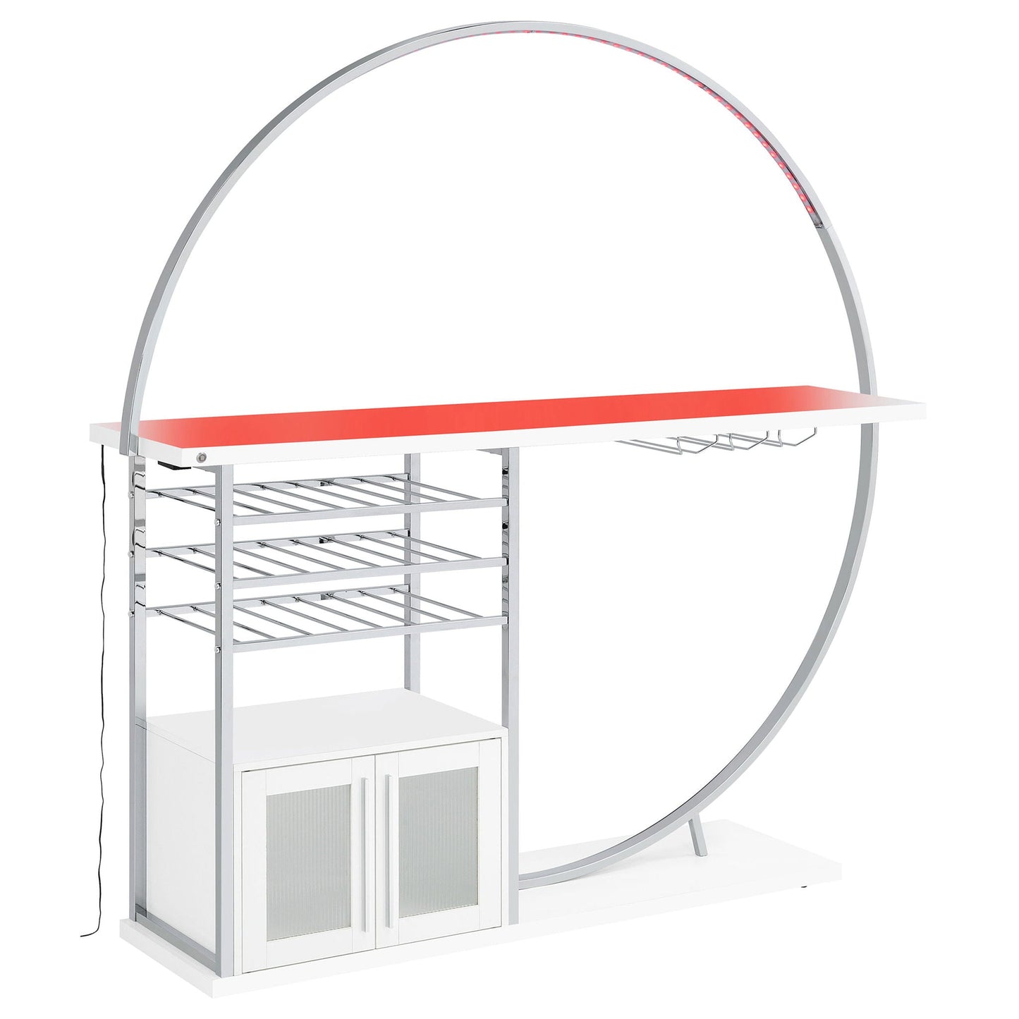 Casey - 2 Door Home Bar Storage Bar With Customizable Lighting - White