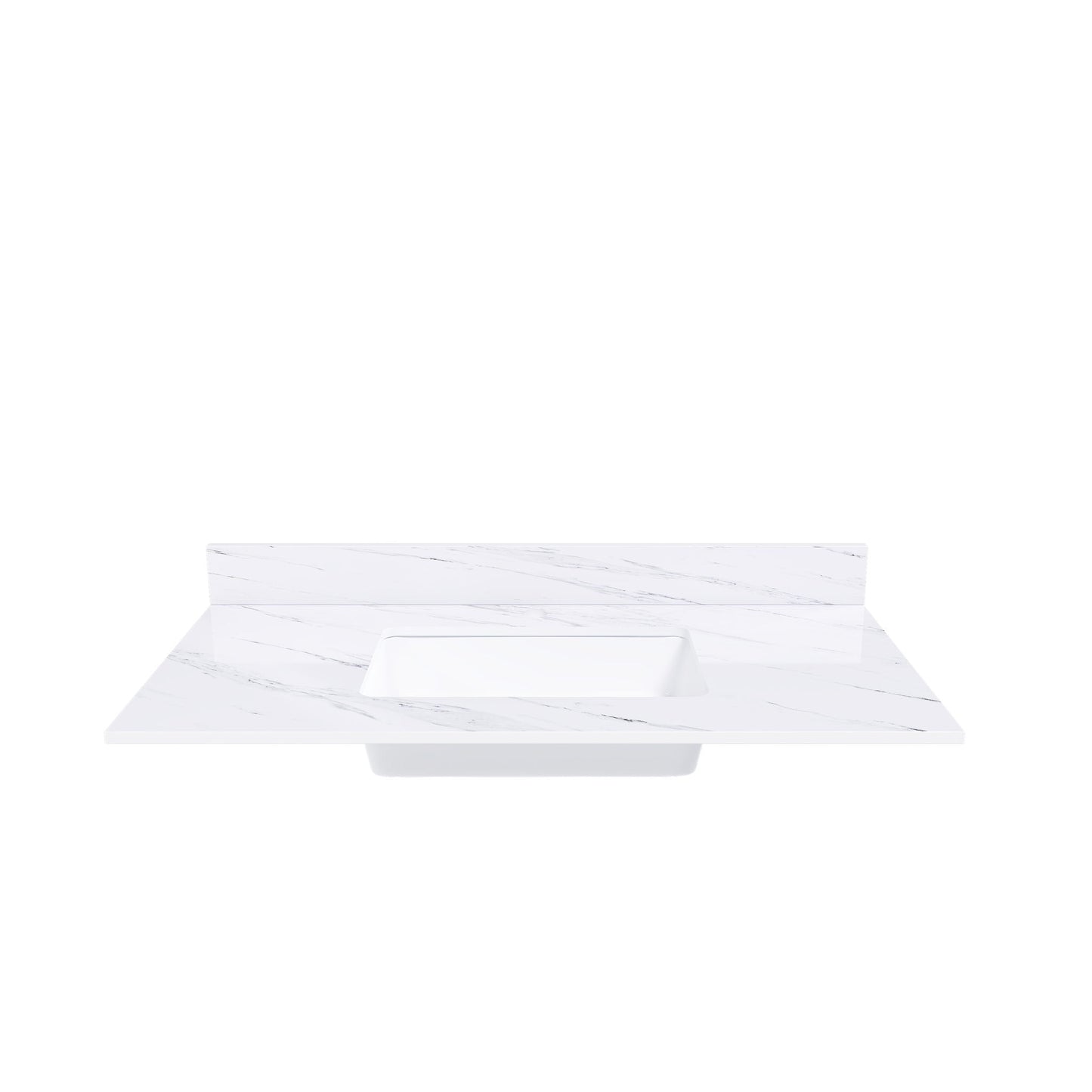 Bianco Carrara Venato Marble Vanity Top With Pre Drilled Faucet Hole And Undermount Sink