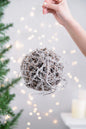 D6" Iced Twig Ball - Set of 4 Christmas Ornaments