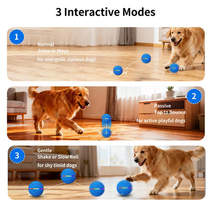 Interactive Dog Toys Ball, Smart Moving Bouncing Dog Ball With Colorful Lights, Automatic Moving, Bouncing And Rotating, E-TPU Material, Dogs Toy For Small Medium Dogs Keep Them Busy