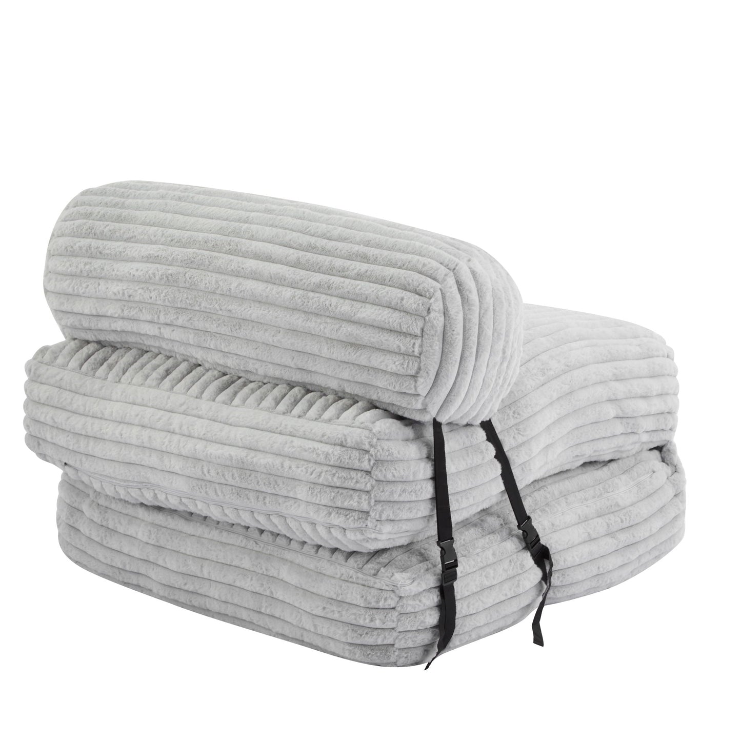 Latina Indoor Foldable Bean Bag Lounge Chair - Light Gray
