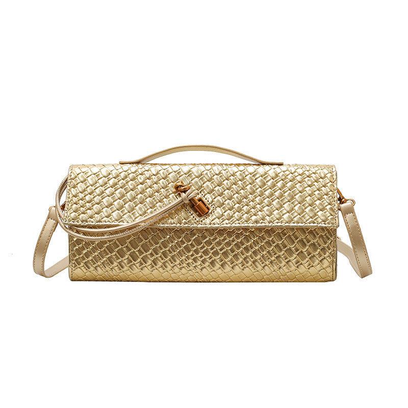 Womens Woven Soft Leather Shoulder Crossbody Bag
