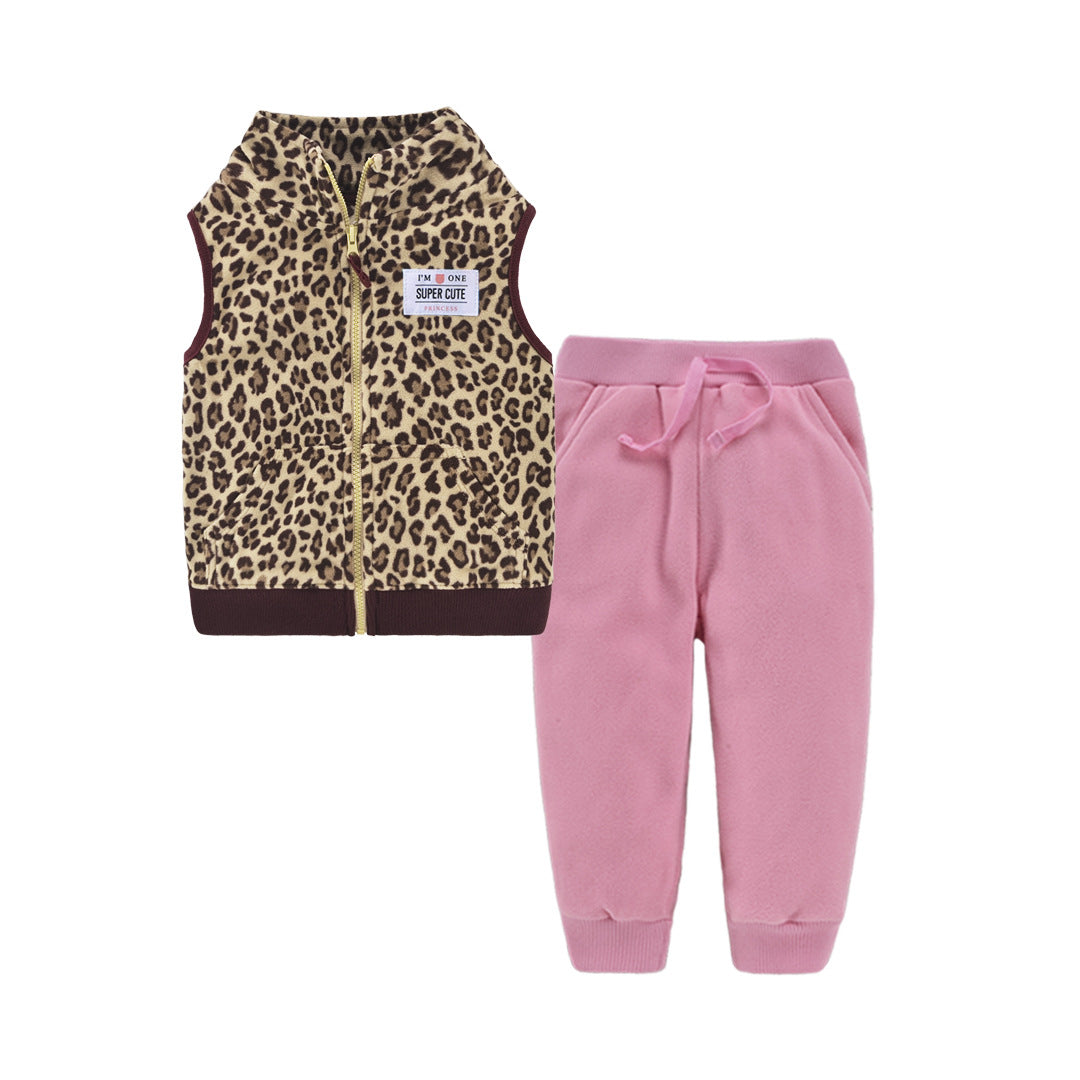 Children's vest two-piece baby cardigan vest set
