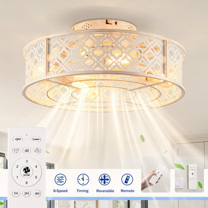 20" Flower Style Iron Ceiling Fan With Remote Control