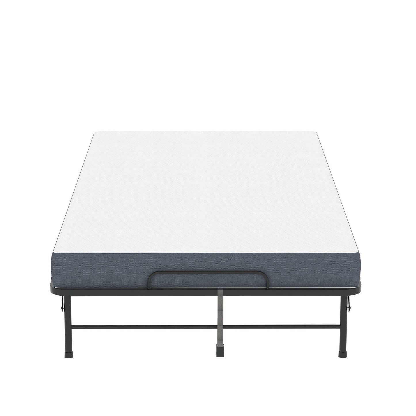 Twin Wide Folding Bed For Tall People, Extra Long & Wide Rollaway With Memory Foam, Heavy-Duty - Black