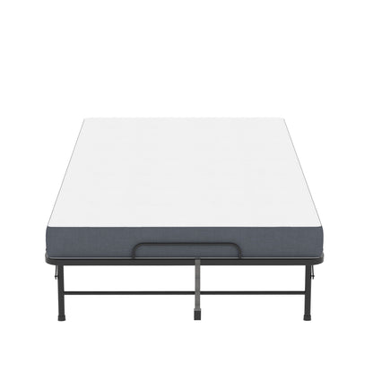 Twin Wide Folding Bed For Tall People, Extra Long & Wide Rollaway With Memory Foam, Heavy-Duty - Black