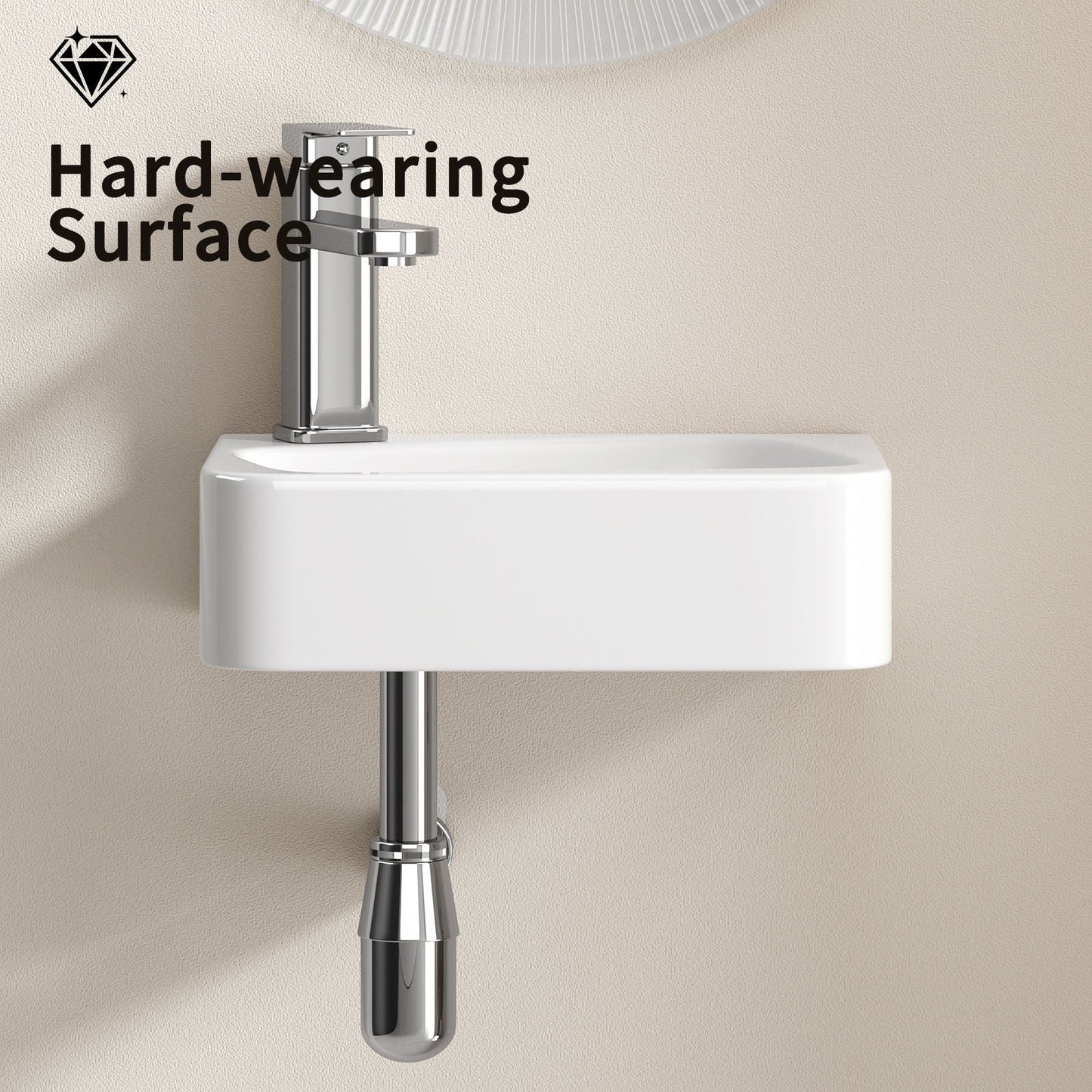 Wall Mounted Bathroom Sink With Faucet And Drain