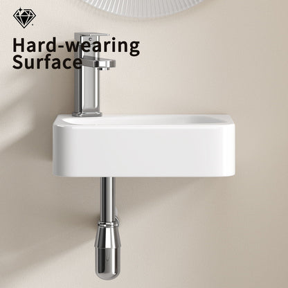 Wall Mounted Bathroom Sink With Faucet And Drain