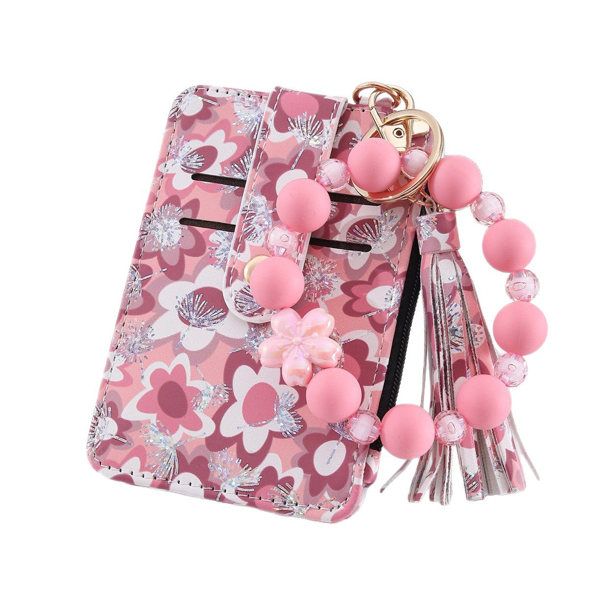 Multi-card Slot Zippered Coin Purse With A Tassel Charm