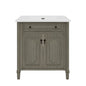 Vintage Bathroom Vanity With Sink, Rustic Cabinet With Soft Close Doors
