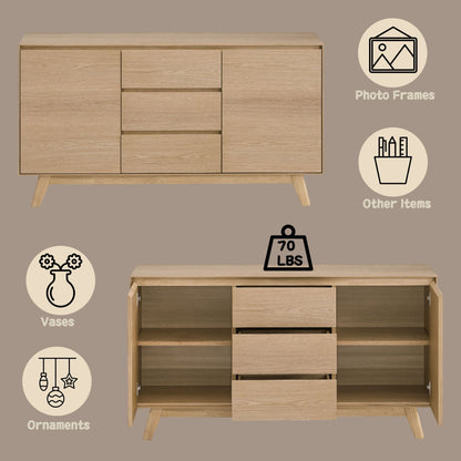 Kasem Server in Oak Finish