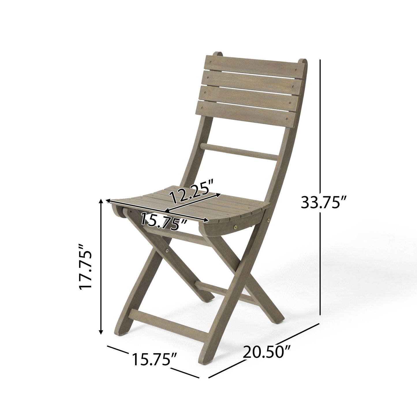 Positano - 4 Piece Foldable Chair Set in Gray