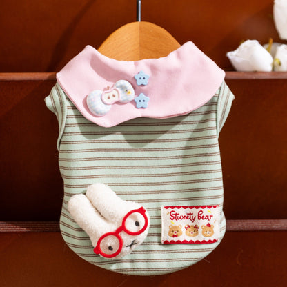 Breathable Thin-Style Striped Tank Top For Cats