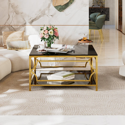 Square Glass Coffee Table in 33.5"