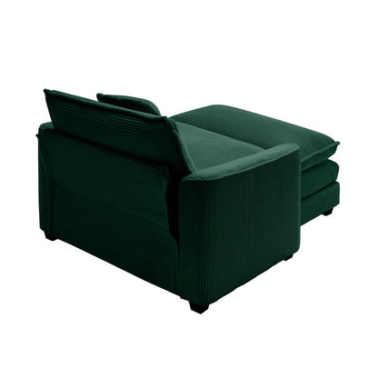 Classic Modern Comfortable Single Chair Deep Seat Sofa With Footstool