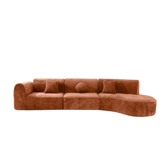 140" Modern Curved Sectional Sofa with Chaise Lounge